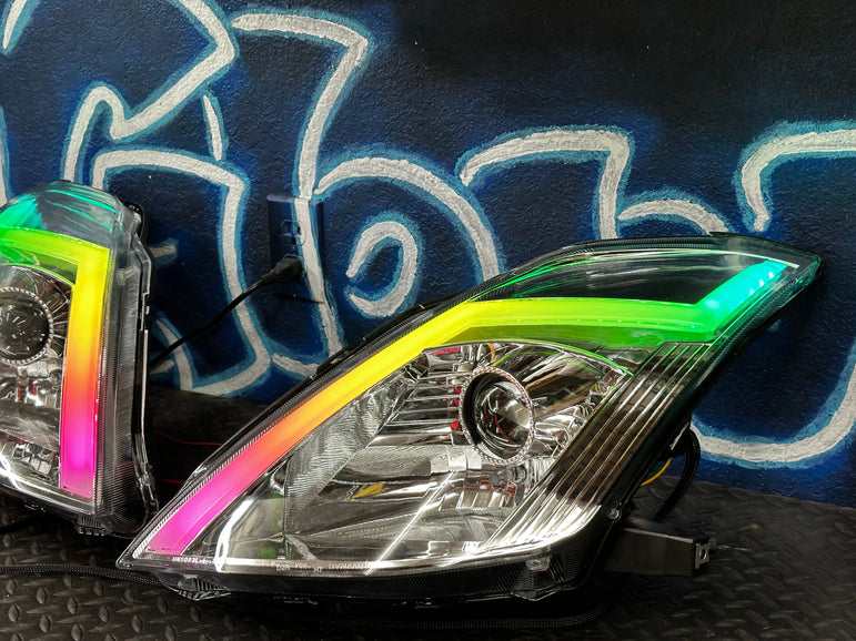 NTXGlow 2006-2009 Nissan 350Z RGB Spec-D Projector Headlights - Chrome Housing