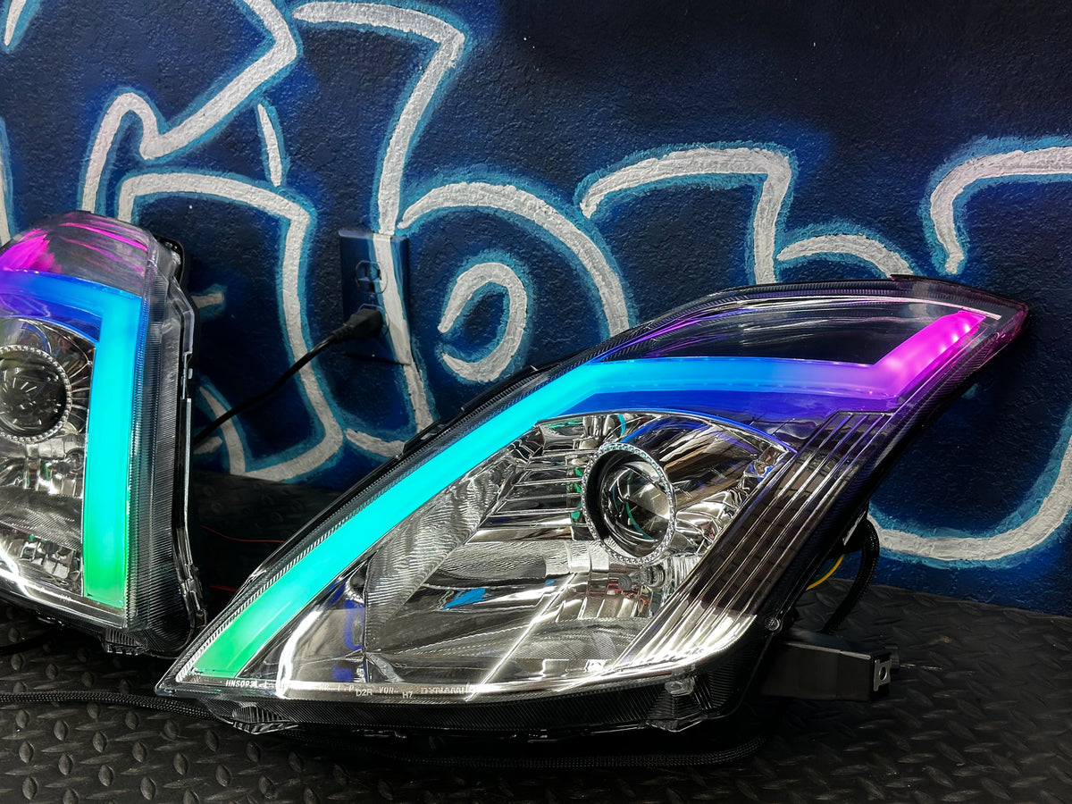 NTXGlow 2006-2009 Nissan 350Z RGB Spec-D Projector Headlights - Chrome Housing