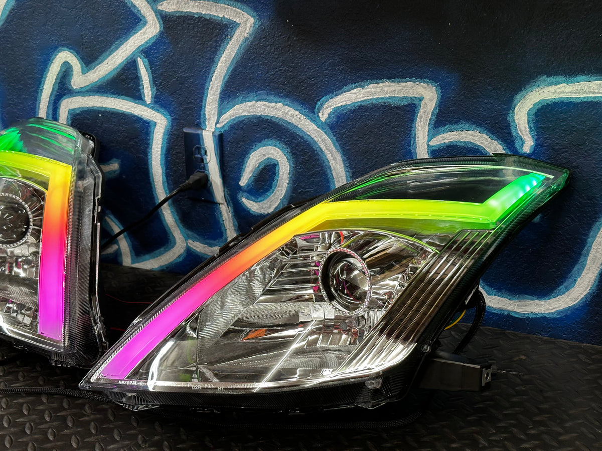 NTXGlow 2006-2009 Nissan 350Z RGB Spec-D Projector Headlights - Chrome Housing