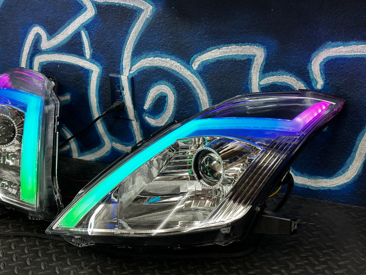 NTXGlow 2006-2009 Nissan 350Z RGB Spec-D Projector Headlights - Chrome Housing