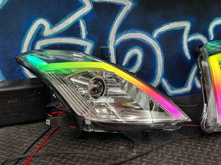 NTXGlow 2006-2009 Nissan 350Z RGB Spec-D Projector Headlights - Chrome Housing