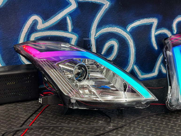 NTXGlow 2006-2009 Nissan 350Z RGB Spec-D Projector Headlights - Chrome Housing