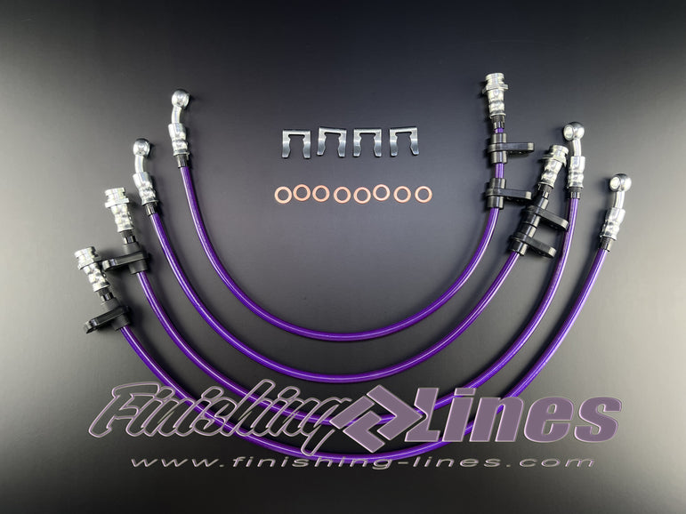 Finishing Lines CRX/EF Caliper Hose Set – Standard Locator Style - JSI Racing 