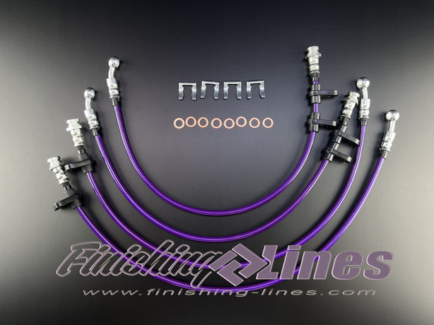 Finishing Lines CRX/EF Caliper Hose Set – Standard Locator Style - JSI Racing 
