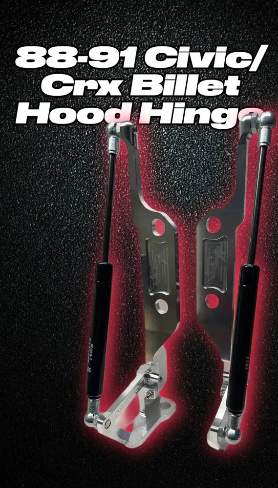 1988-1991 HONDA CRX/HATCH BILLET HOOD HINGES Hush Performance