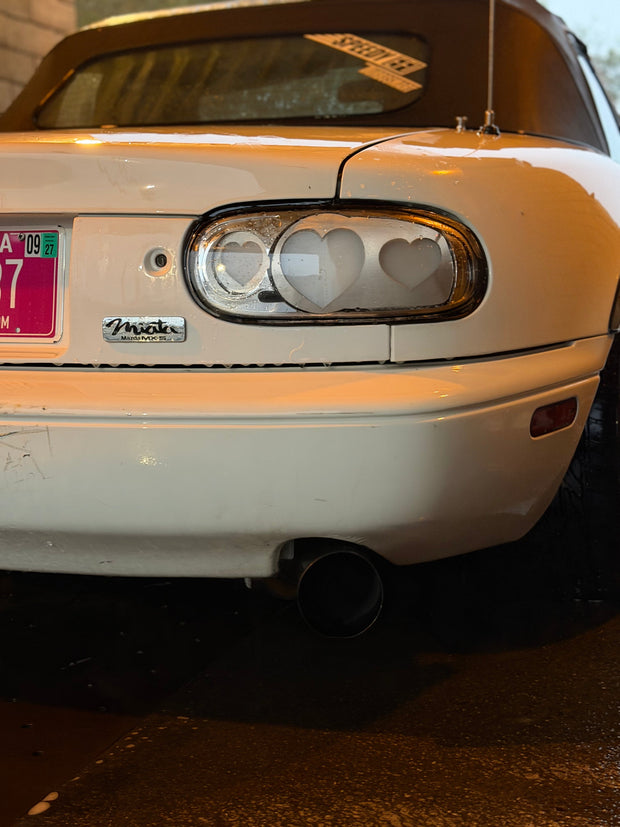 NTXGlow Clear Diffused Heart Tail Lights - Mazda Miata NA (1990-1997)