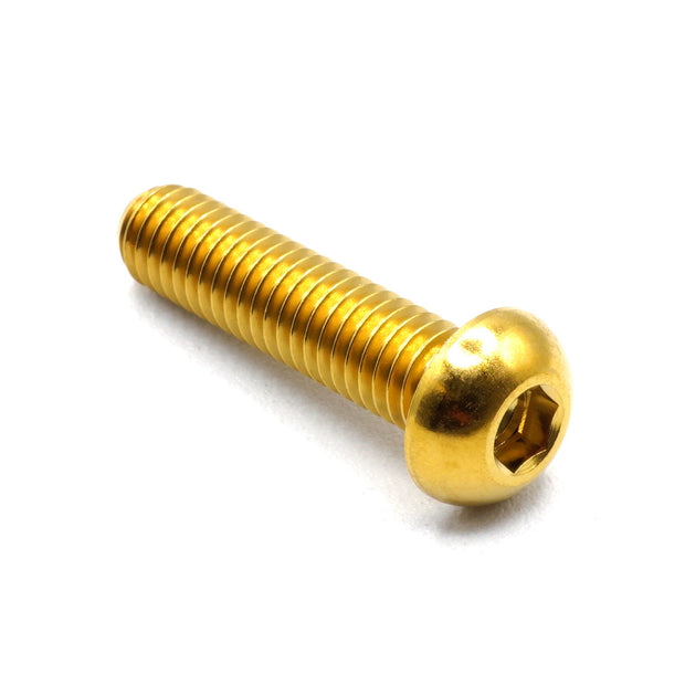 M6 x 1.00 x 25mm Titanium Button Head Bolt - JSI Racing 