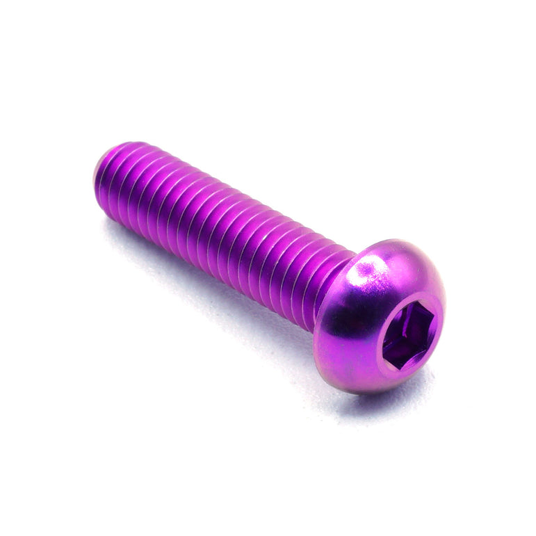 M6 x 1.00 x 25mm Titanium Button Head Bolt - JSI Racing 