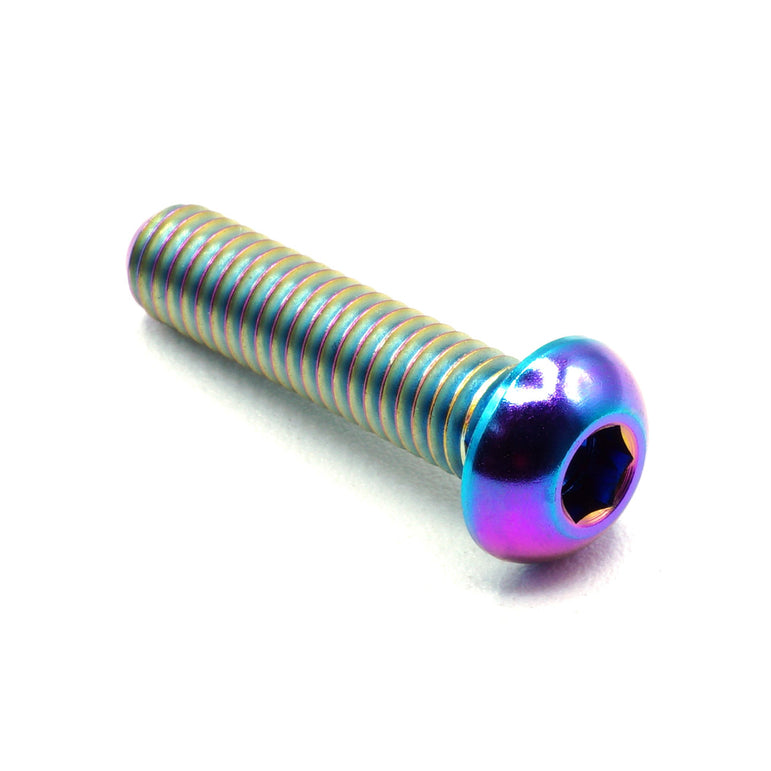 M6 x 1.00 x 25mm Titanium Button Head Bolt - JSI Racing 