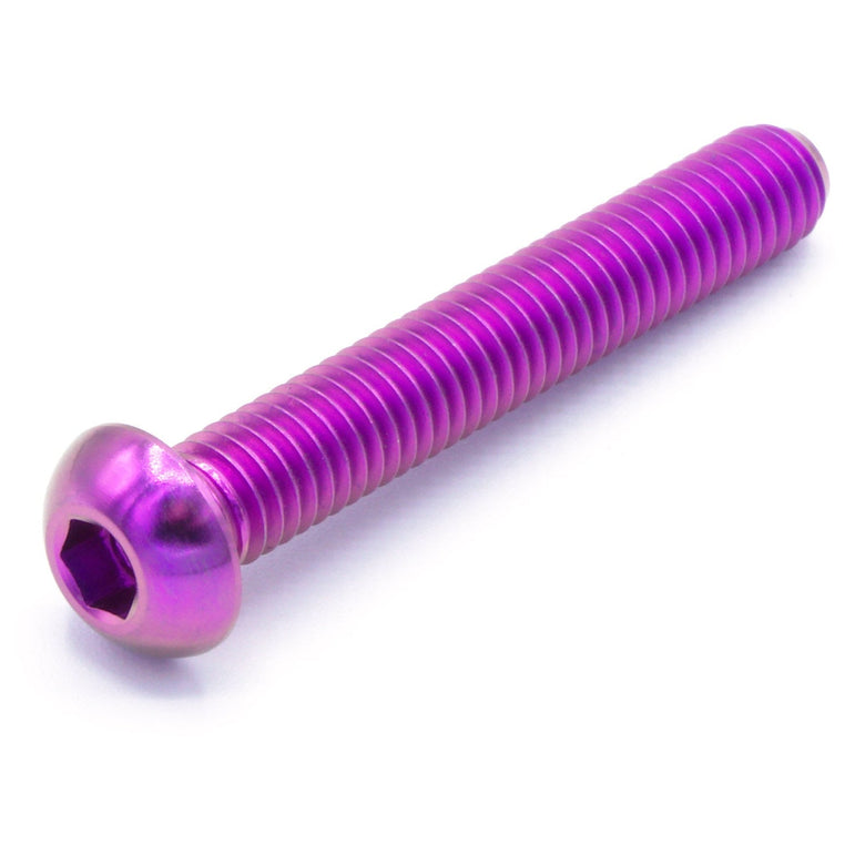 M6 x 1.00 x 40mm Titanium Button Head Bolt - JSI Racing 