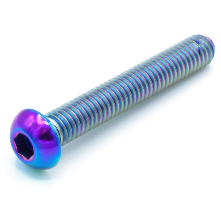 M6 x 1.00 x 40mm Titanium Button Head Bolt - JSI Racing 