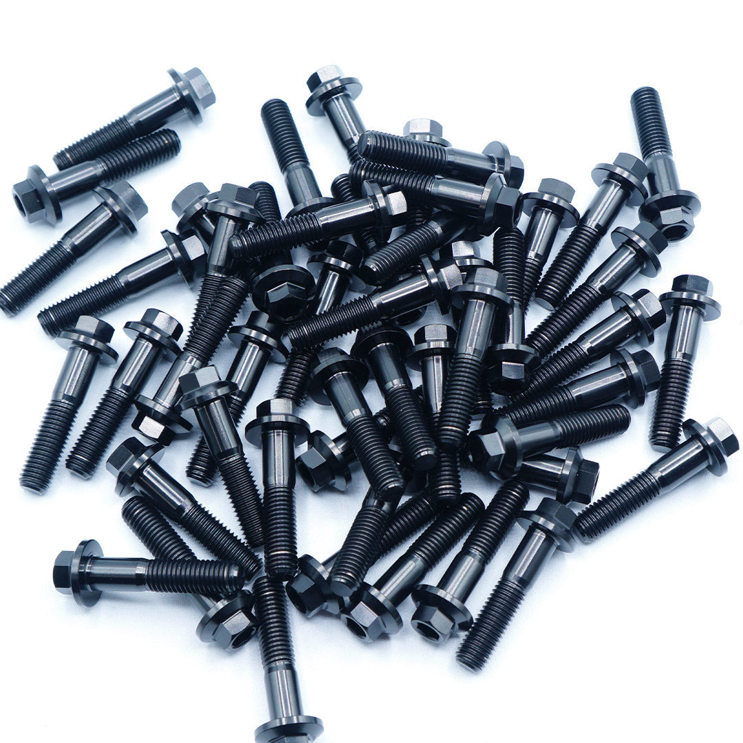 Titanium Three Piece Wheel Bolts - M8 x 32mm - JSI Racing 