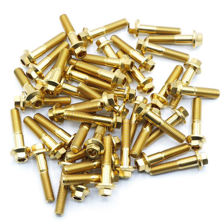 Titanium Three Piece Wheel Bolts - M7 x 32mm Fast Turn Fittings