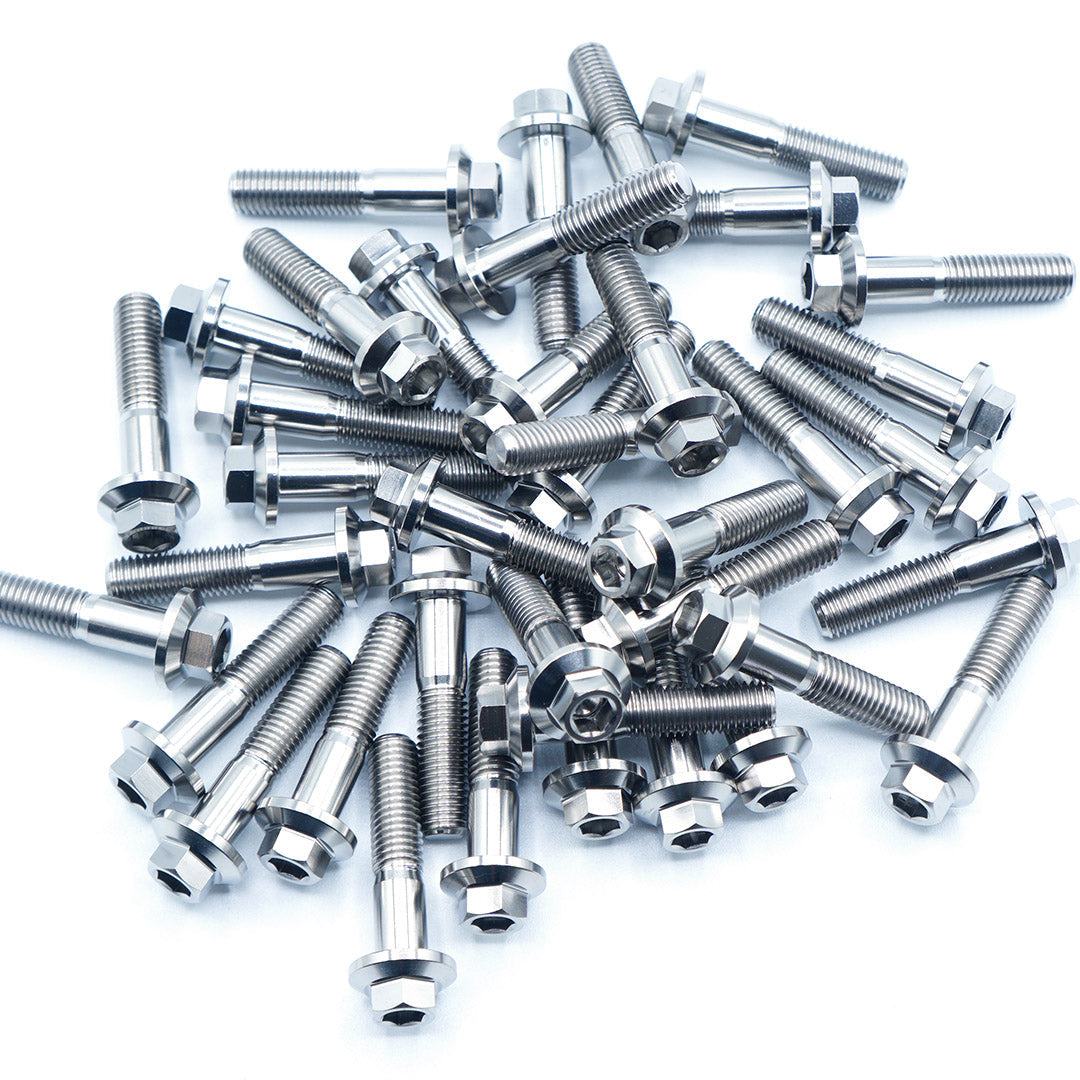 Titanium Three Piece Wheel Bolts - M7 x 32mm Fast Turn Fittings