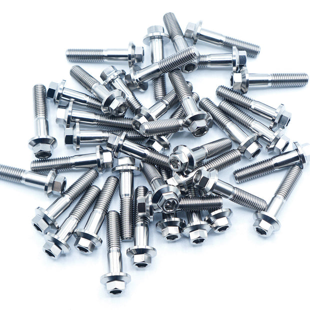 Titanium Three Piece Wheel Bolts - M7 x 32mm Fast Turn Fittings