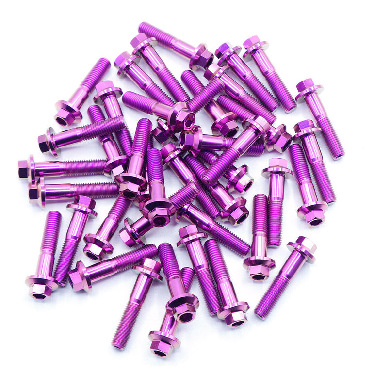Titanium Three Piece Wheel Bolts - M8 x 32mm - JSI Racing 