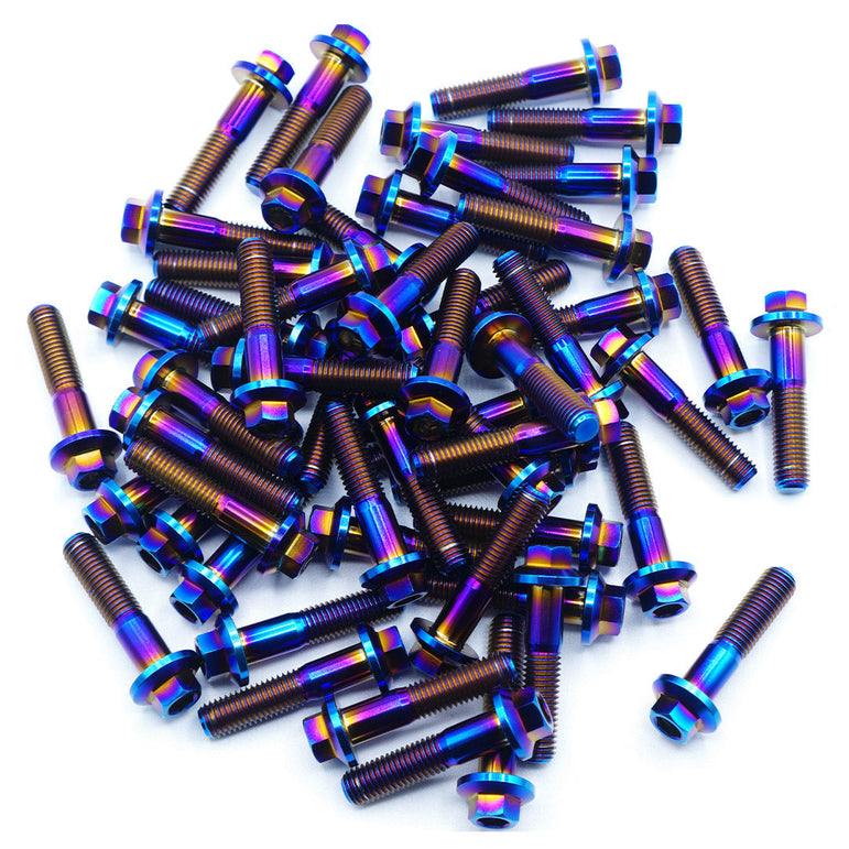 Titanium Three Piece Wheel Bolts - M7 x 32mm Fast Turn Fittings