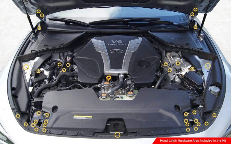 Titanium Hardware Engine Bay Kit - Infiniti Q60 (2017-2022) - JSI Racing 