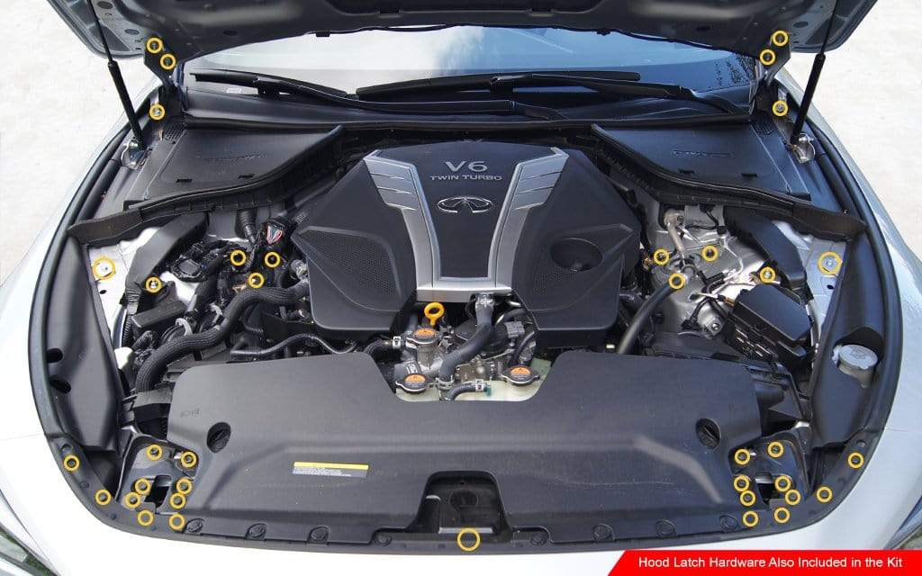 Titanium Hardware Engine Bay Kit - Infiniti Q50 (2016-Present) - JSI Racing 