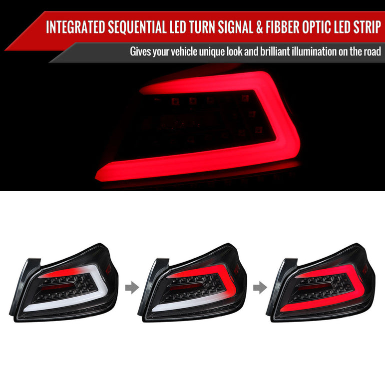 NTXGLOW BLACK LED tail lights (2015 - 2021 Subaru WRX) - JSI Racing 