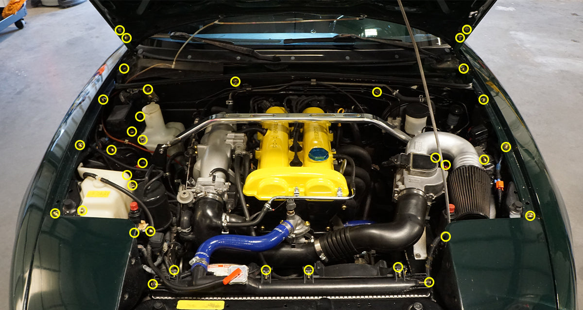 Stage 2 Titanium Hardware Engine Bay Kit - Mazda Miata (1989-1997) - JSI Racing 