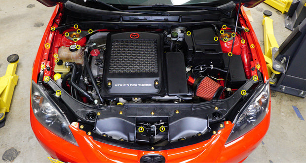 Stage 1 Titanium Hardware Engine Bay Kit - Mazda Speed3 (2007-2009) - JSI Racing 