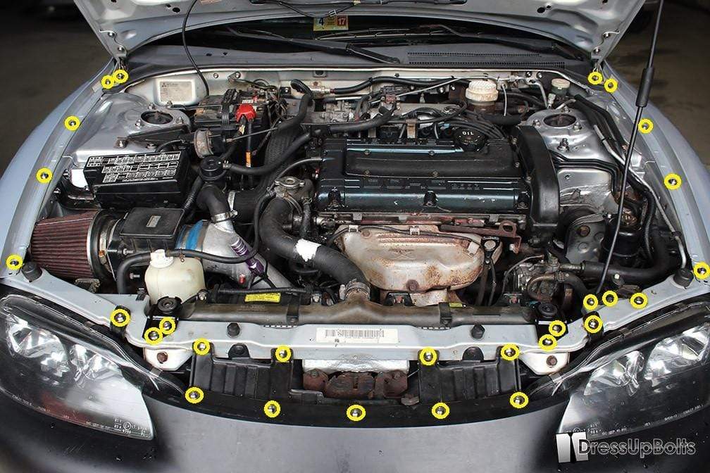Mitsubishi 2G Eclipse (1995-1999) Titanium Partial Engine Bay Kit - JSI Racing 