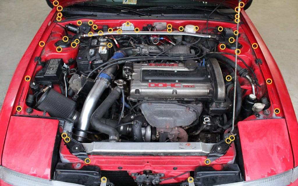 Eagle 1G Talon DSM (1990-1994) Titanium Full Engine Bay Kit - JSI Racing 
