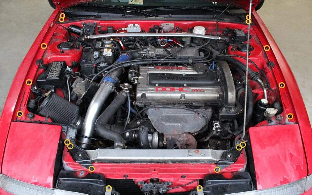 Eagle 1G Talon DSM (1990-1994) Titanium Partial Engine Bay Kit - JSI Racing 