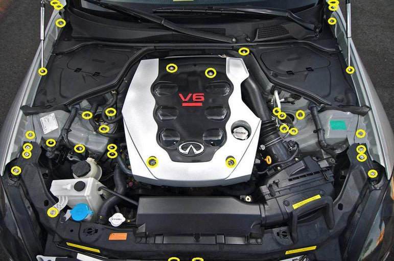 Infiniti G35 Coupe and Sedan (2003-2007) Titanium Engine Bay Kit - JSI Racing 
