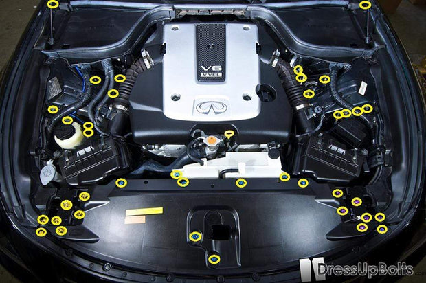 Infiniti G37 Coupe and Sedan (2008-2013) Titanium Engine Bay Kit - JSI Racing 