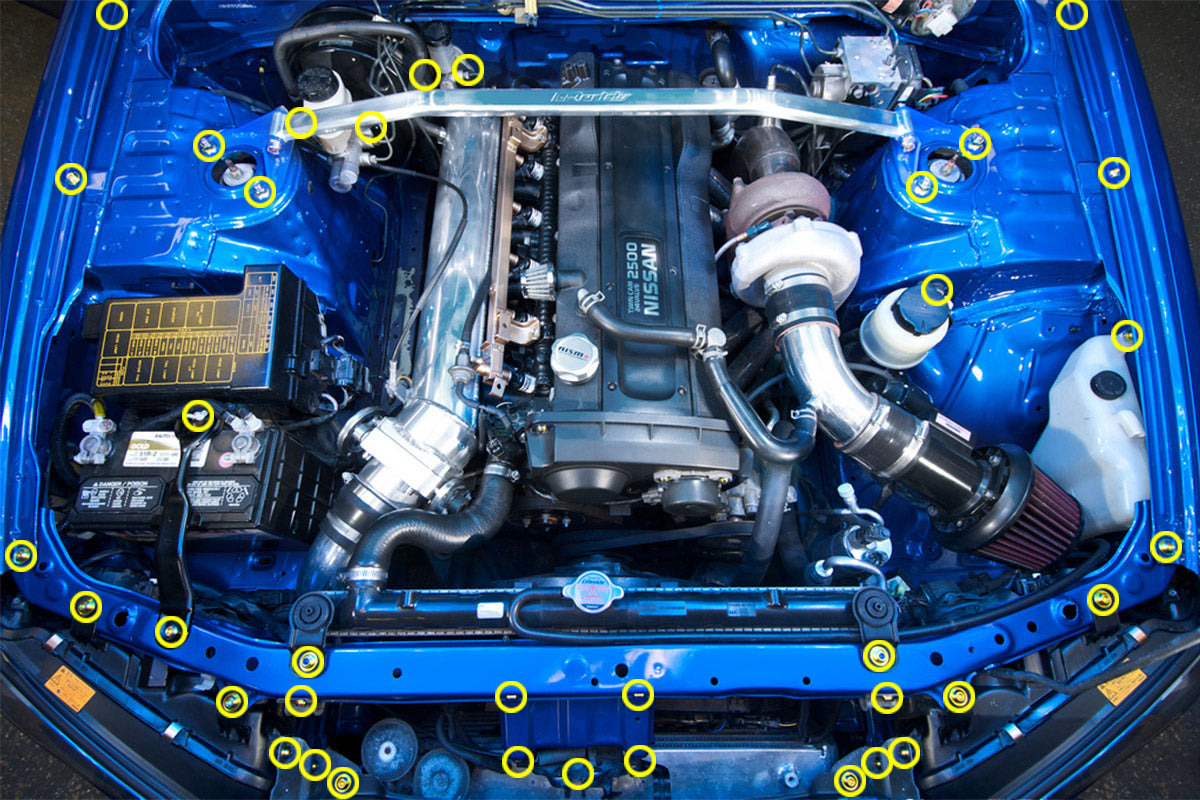Nissan Skyline R34 (1998-2002) Titanium Engine Bay Kit - JSI Racing 