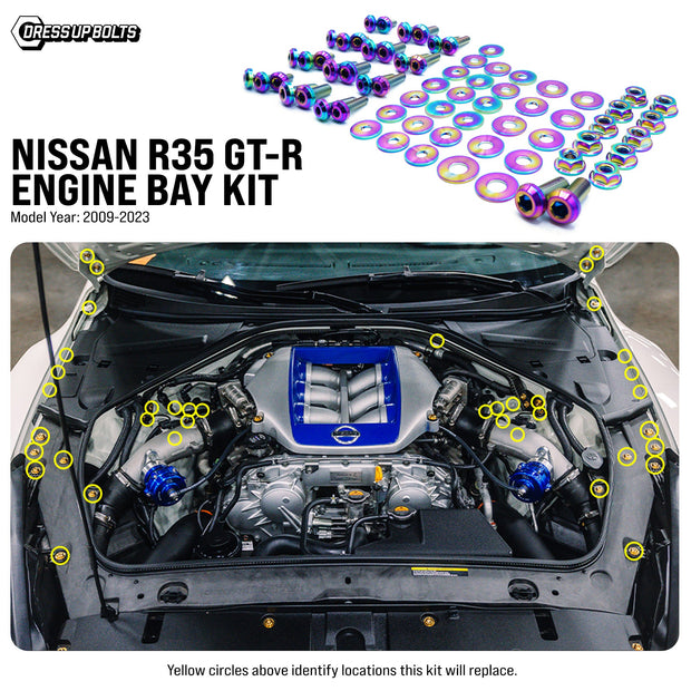Titanium Hardware Engine Bay Kit - Nissan R35 GT-R (2009-2023) - JSI Racing 