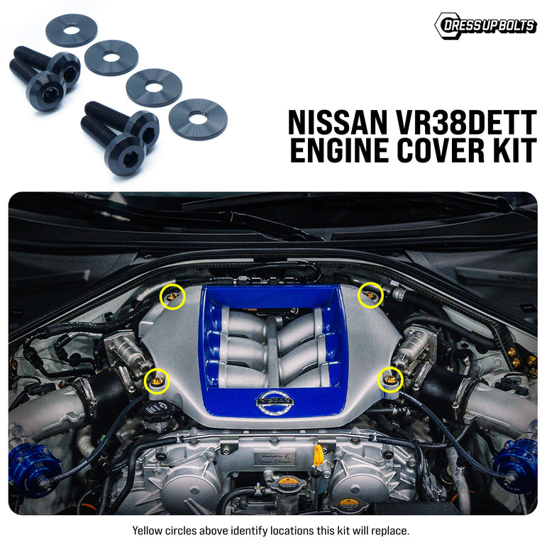 Titanium Hardware Engine Cover Kit - Nissan VR38DETT Engine - JSI Racing 