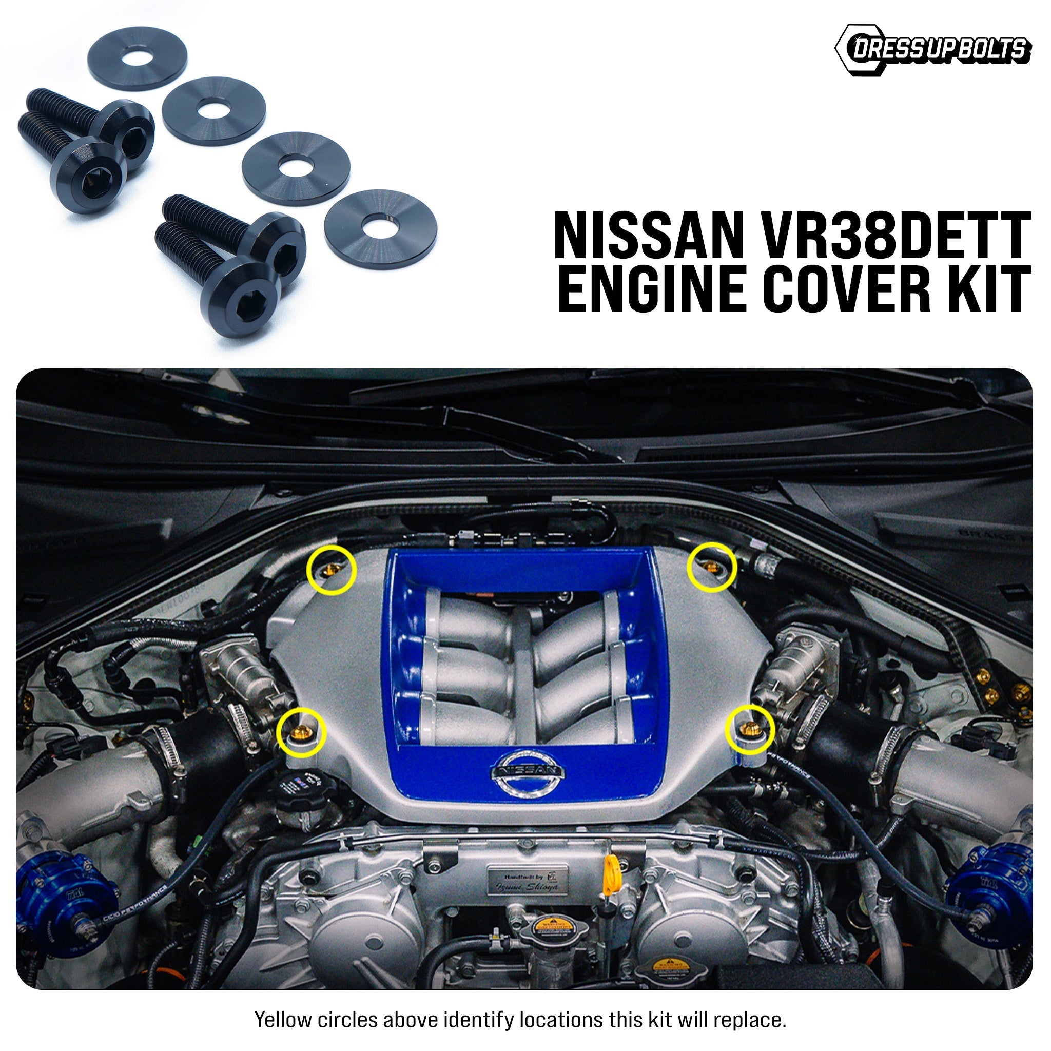 Titanium Hardware Engine Cover Kit - Nissan VR38DETT Engine - JSI Racing 