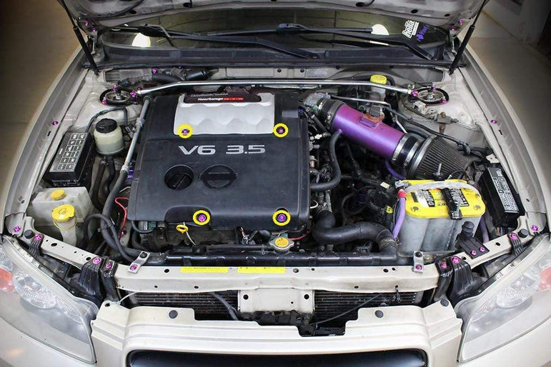 Titanium Hardware Engine Cover Kit - VQ35DE Maxima Engine - JSI Racing 