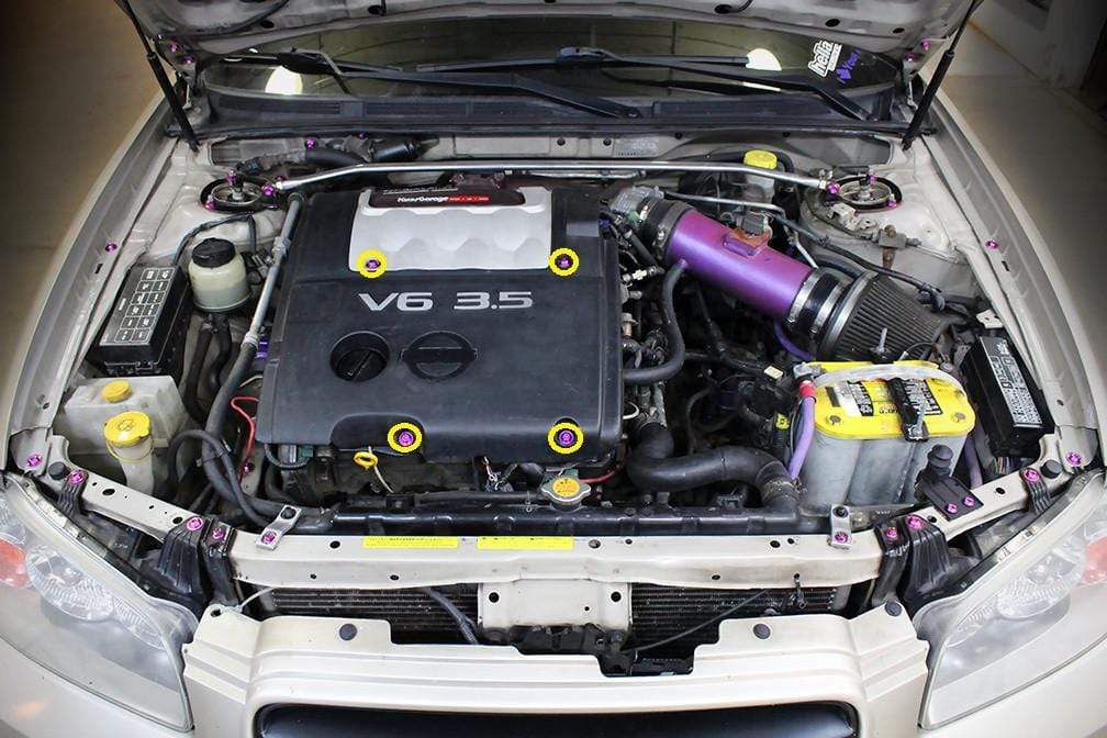 Titanium Hardware Engine Cover Kit - VQ35DE Maxima Engine - JSI Racing 