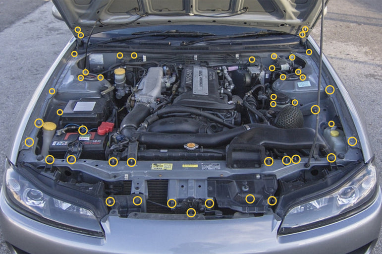 Stage 2 Titanium Hardware Engine Bay Kit - Nissan S15 (1999-2002) - JSI Racing 