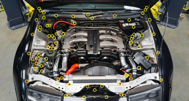 Stage 3 Titanium Hardware Engine Bay Kit - Nissan 300ZX (1990-1999) - JSI Racing 