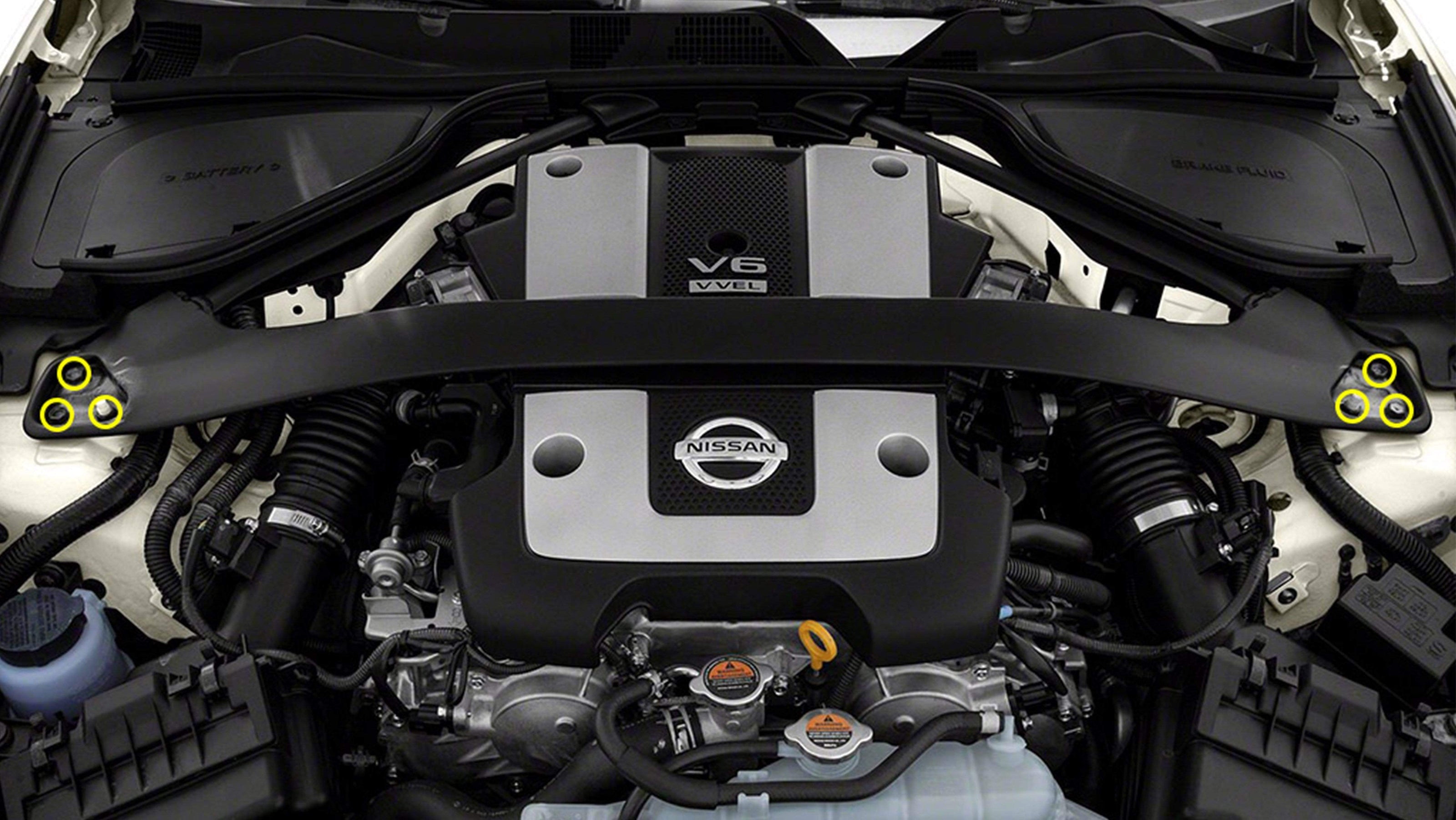 Titanium Hardware Strut Tower Bar Kit - Nissan 370Z - JSI Racing 
