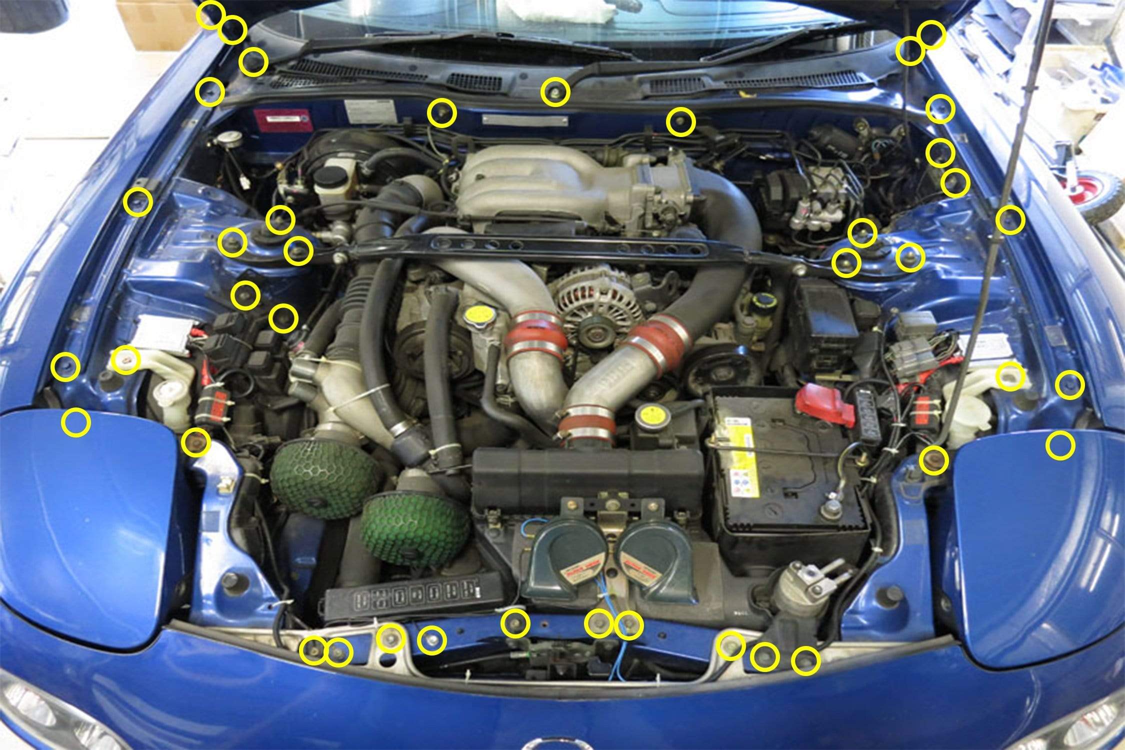 Mazda RX-7 FD/FD3S (1992-2002) Titanium Engine Bay Kit - JSI Racing 