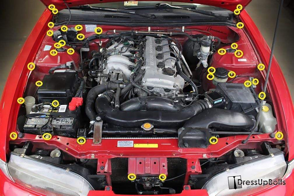 Nissan S14 240sx (1995-1998) Titanium Engine Bay Kit - JSI Racing 