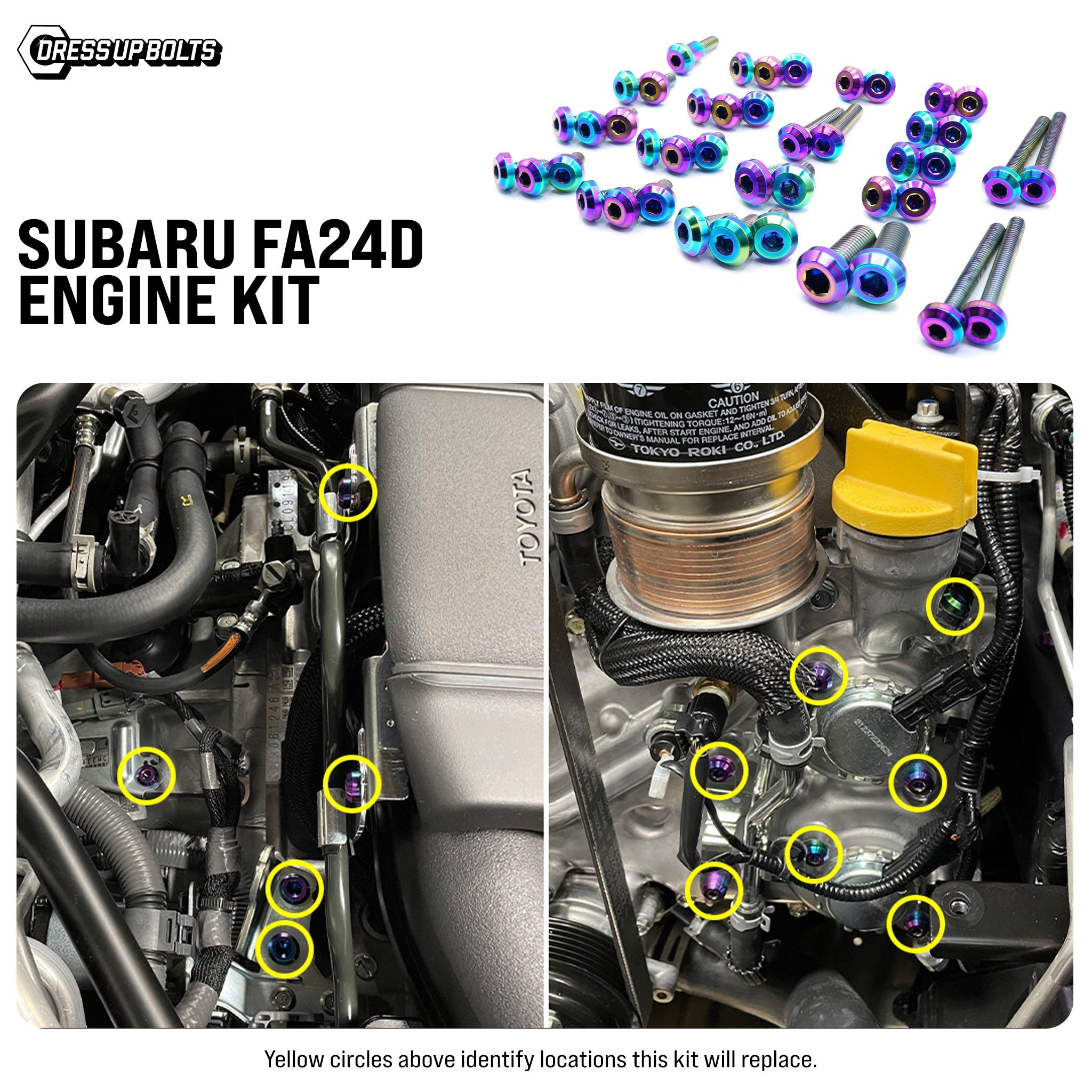 Titanium Hardware Engine Kit - Subaru FA24D Engine - JSI Racing 