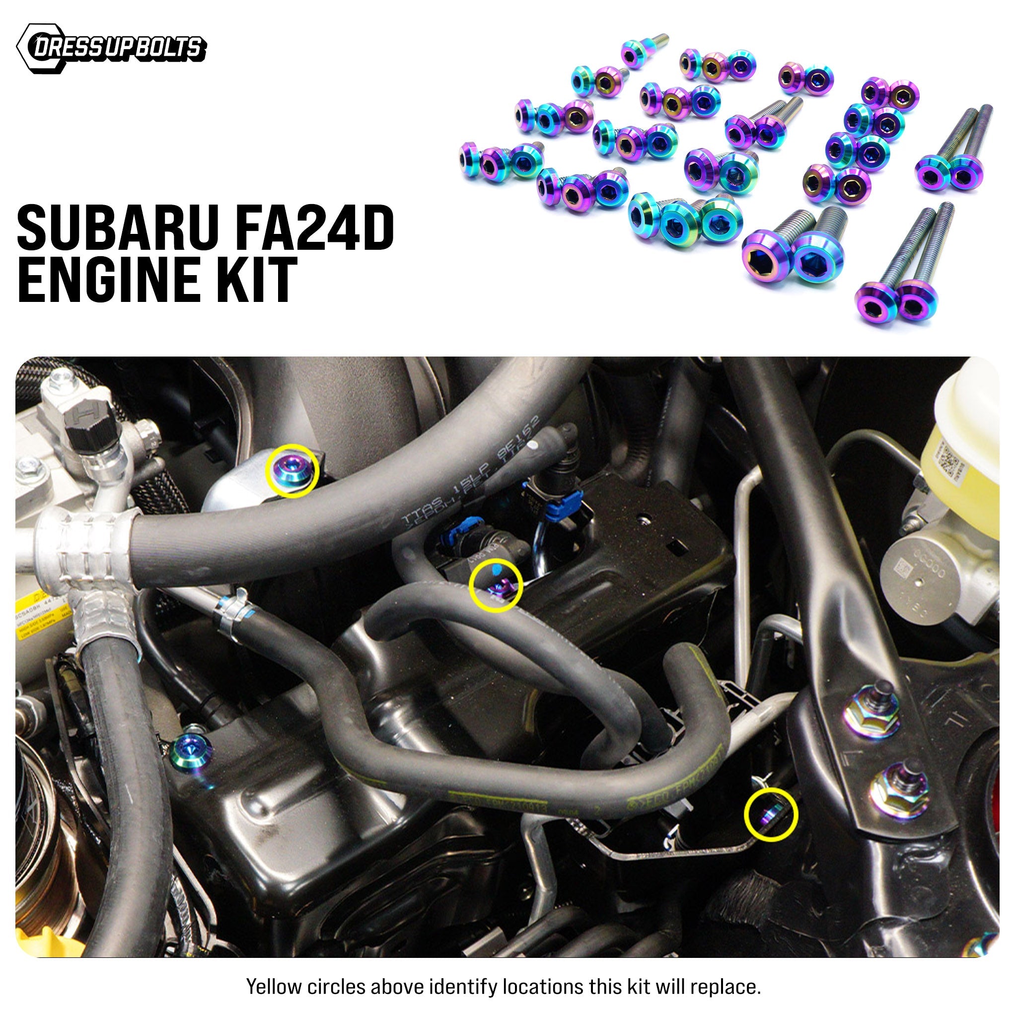 Titanium Hardware Engine Kit - Subaru FA24D Engine - JSI Racing 