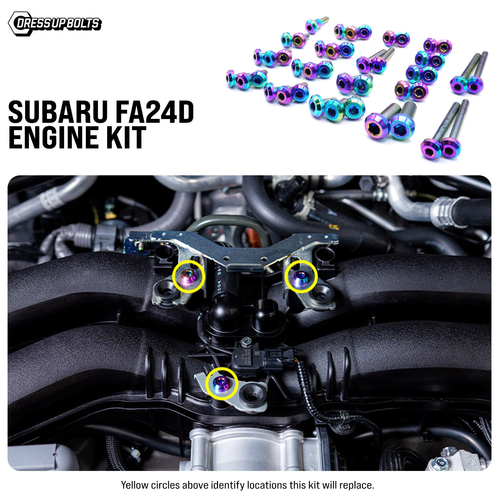 Titanium Hardware Engine Kit - Subaru FA24D Engine - JSI Racing 