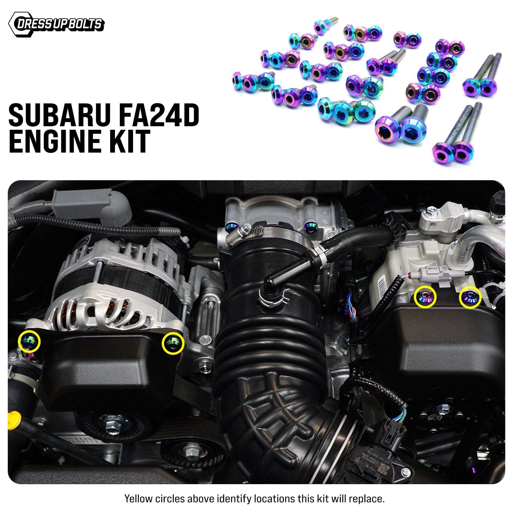 Titanium Hardware Engine Kit - Subaru FA24D Engine - JSI Racing 