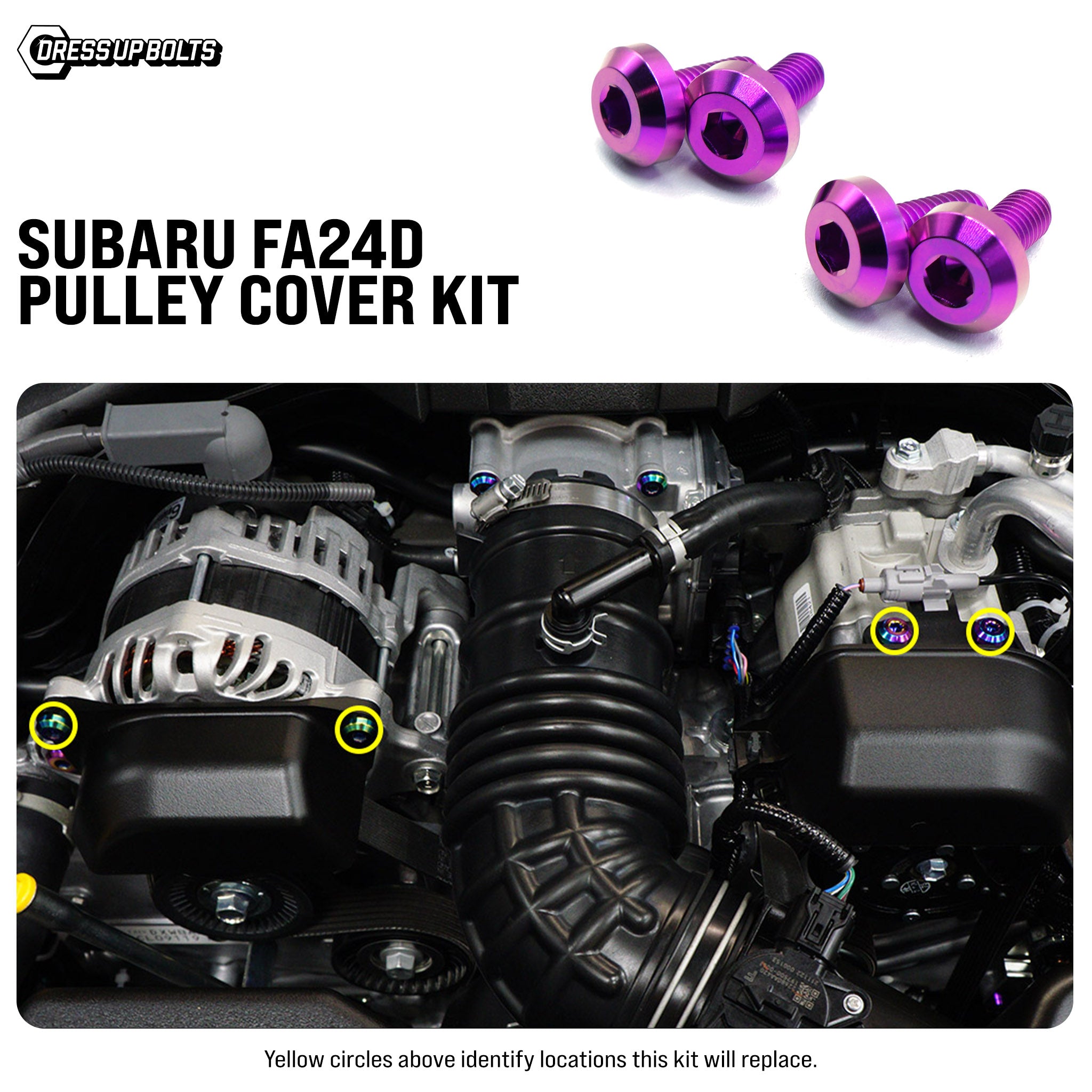 Titanium Hardware Pulley Cover Kit - Subaru FA20D/FA24D Engine - JSI Racing 