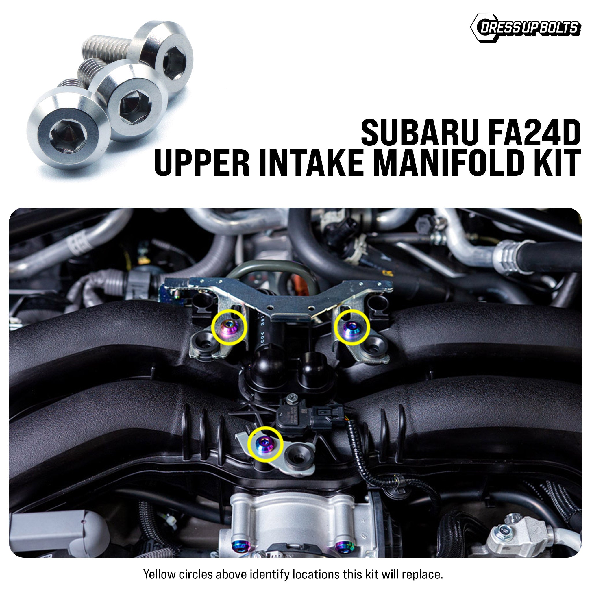 Titanium Hardware Upper Intake Manifold Kit - Subaru FA24D Engine - JSI Racing 