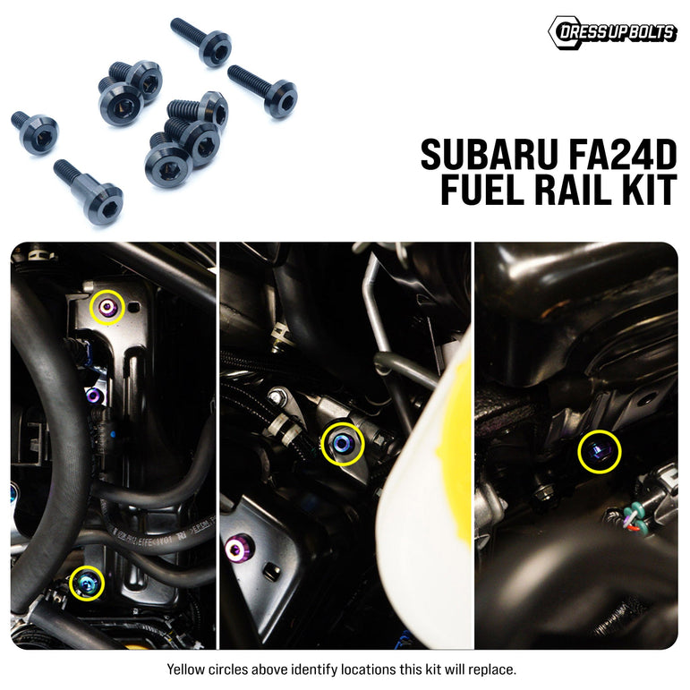 Titanium Hardware Fuel Rail Cover Kit - Subaru FA24D Engine - JSI Racing 
