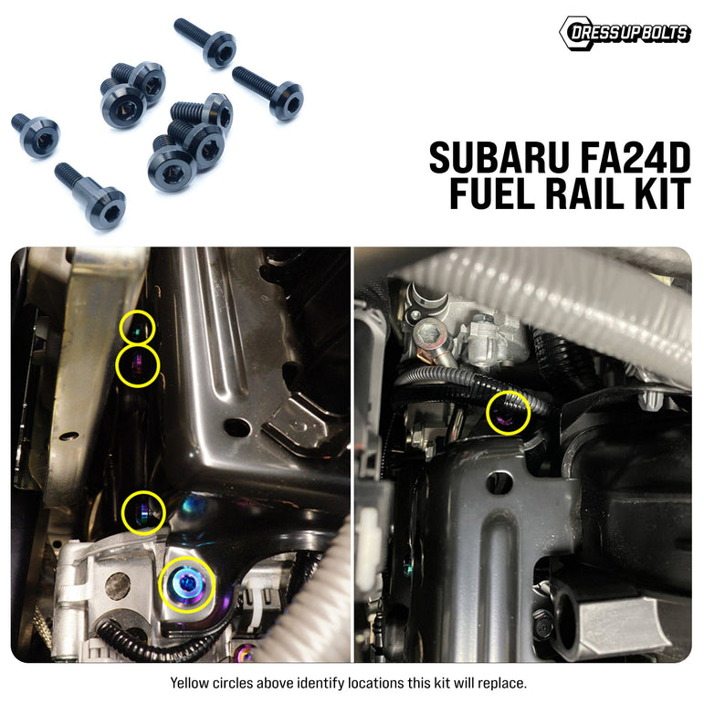 Titanium Hardware Fuel Rail Cover Kit - Subaru FA24D Engine - JSI Racing 